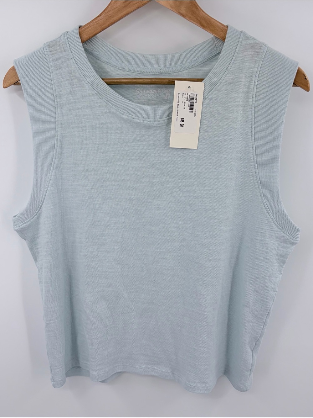 Faherty sunwashed slub muscle tank skyblue women’s M NWT preppy lightweight